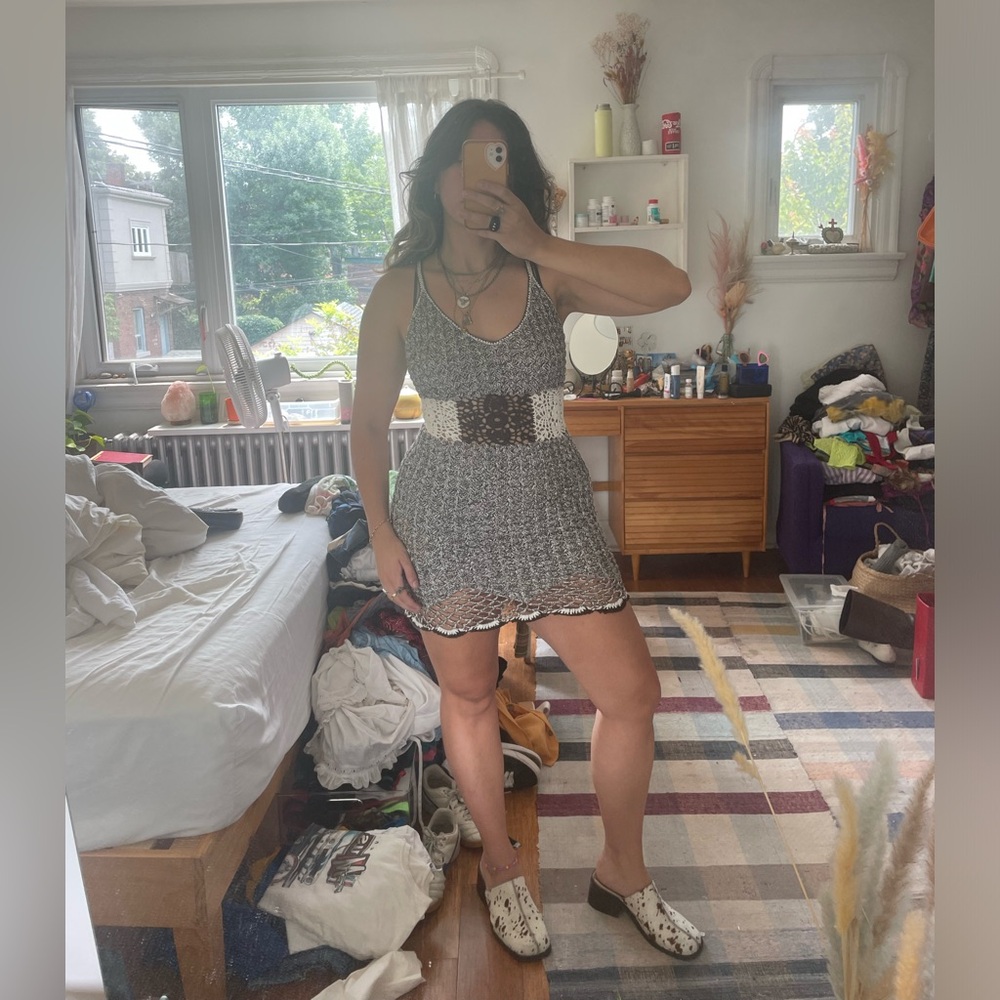 Vintage Crochet Mini Dress
